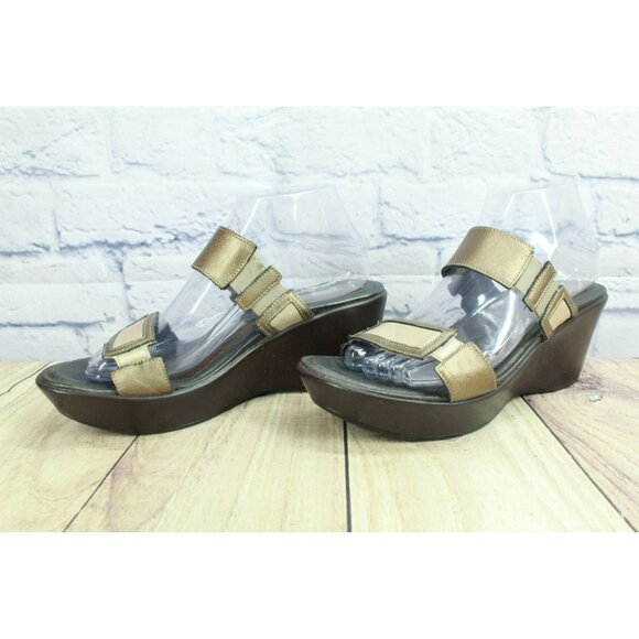 Naot Treasure Grecian Copper Brown Leather Slip-on Wedge Sandal Size 9.5 - Picture 2 of 10